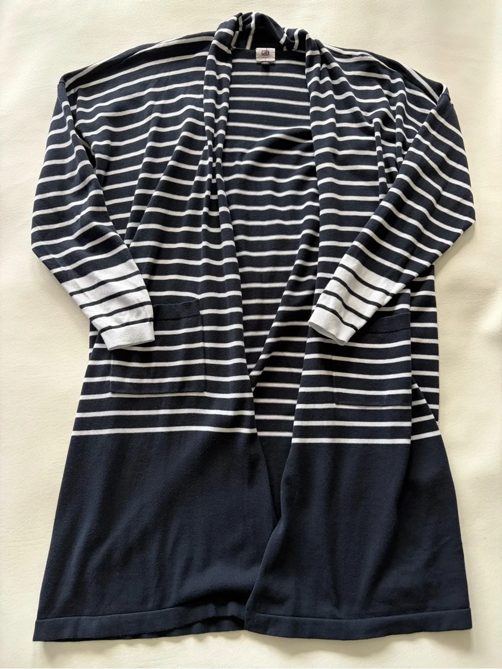 Cabi Longline Open Cardigan Coastal Boathouse Nautical L Teacher Neutral